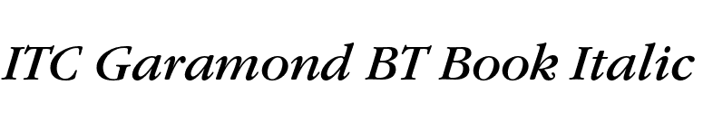 ITC Garamond BT Book Italic font preview