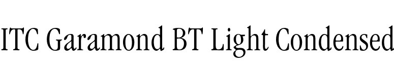 ITC Garamond BT Light Condensed font preview