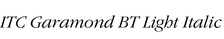 ITC Garamond BT Light Italic font preview