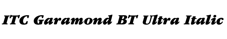 ITC Garamond BT Ultra Italic font preview