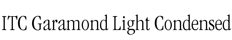 ITC Garamond Light Condensed font preview