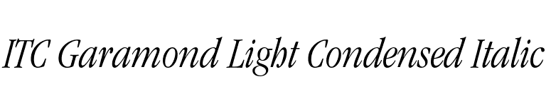 ITC Garamond Light Condensed Italic font preview