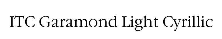 ITC Garamond Light Cyrillic font preview