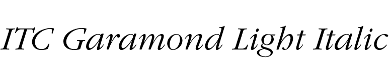 ITC Garamond Light Italic font preview