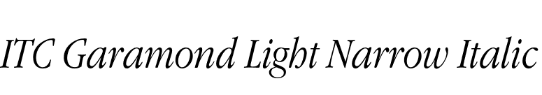 ITC Garamond Light Narrow Italic font preview