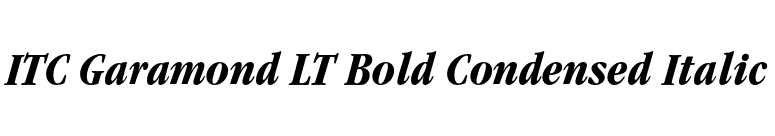 ITC Garamond LT Bold Condensed Italic font preview