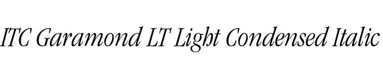 ITC Garamond LT Light Condensed Italic font preview