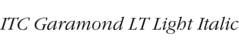 ITC Garamond LT Light Italic font preview