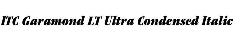 ITC Garamond LT Ultra Condensed Italic font preview