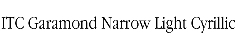 ITC Garamond Narrow Light Cyrillic font preview