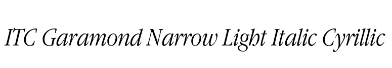 ITC Garamond Narrow Light Italic Cyrillic font preview