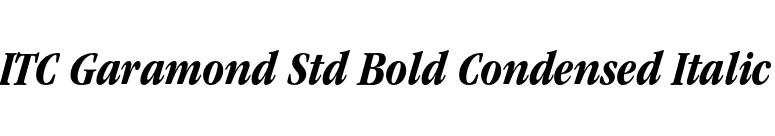 ITC Garamond Std Bold Condensed Italic font preview