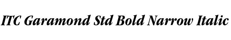 ITC Garamond Std Bold Narrow Italic font preview