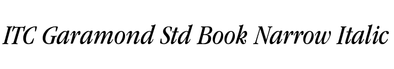ITC Garamond Std Book Narrow Italic font preview