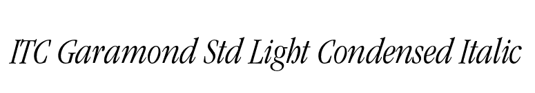 ITC Garamond Std Light Condensed Italic font preview