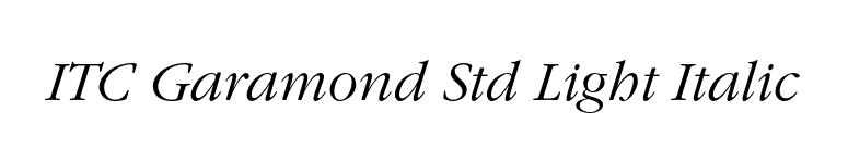 ITC Garamond Std Light Italic font preview