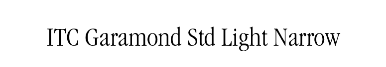 ITC Garamond Std Light Narrow font preview