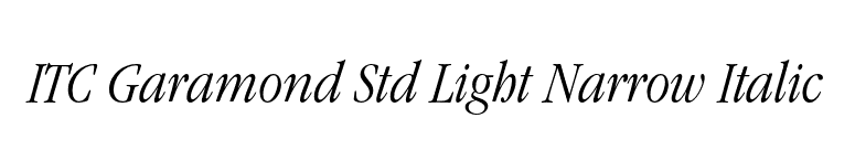ITC Garamond Std Light Narrow Italic font preview