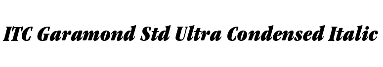 ITC Garamond Std Ultra Condensed Italic font preview