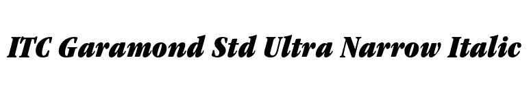 ITC Garamond Std Ultra Narrow Italic font preview