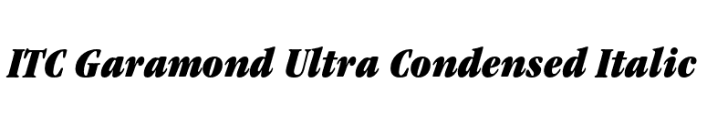 ITC Garamond Ultra Condensed Italic font preview