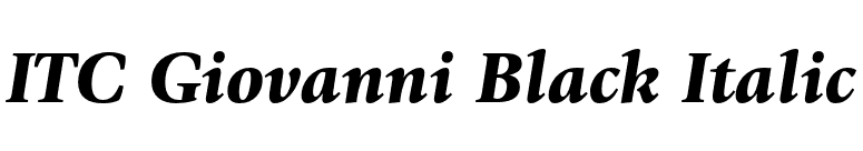 ITC Giovanni Black Italic font preview