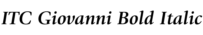 ITC Giovanni Bold Italic font preview