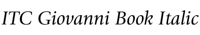 ITC Giovanni Book Italic font preview