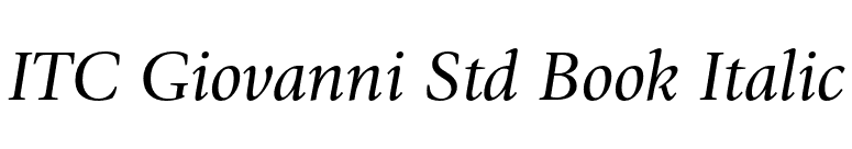 ITC Giovanni Std Book Italic font preview