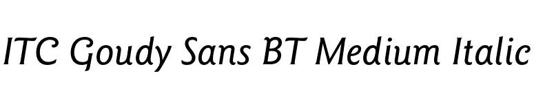 ITC Goudy Sans BT Medium Italic font preview