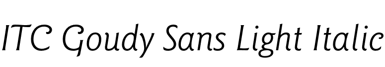 ITC Goudy Sans Light Italic font preview