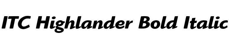 ITC Highlander Bold Italic font preview