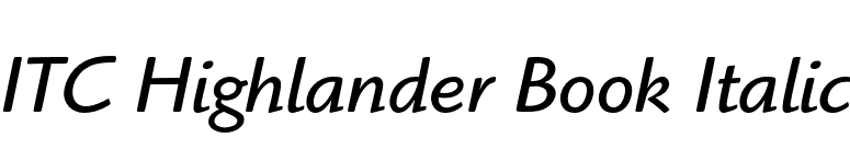 ITC Highlander Book Italic font preview