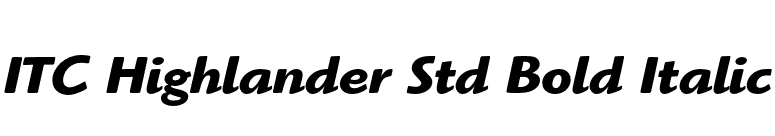ITC Highlander Std Bold Italic font preview
