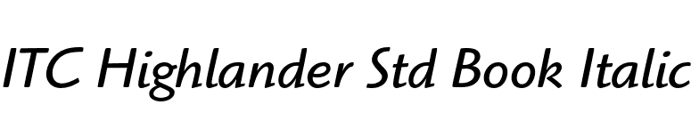 ITC Highlander Std Book Italic font preview
