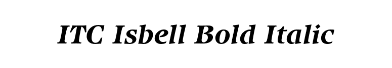 ITC Isbell Bold Italic font preview