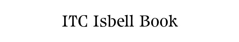 ITC Isbell Book font preview