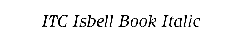 ITC Isbell Book Italic font preview