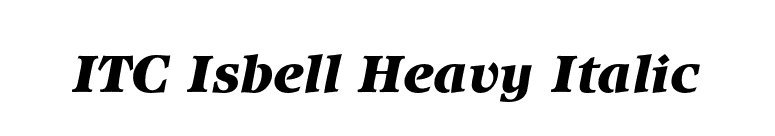 ITC Isbell Heavy Italic font preview