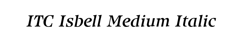 ITC Isbell Medium Italic font preview