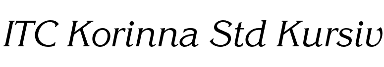 ITC Korinna Std Kursiv font preview