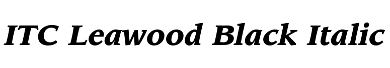 ITC Leawood Black Italic font preview