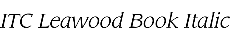 ITC Leawood Book Italic font preview