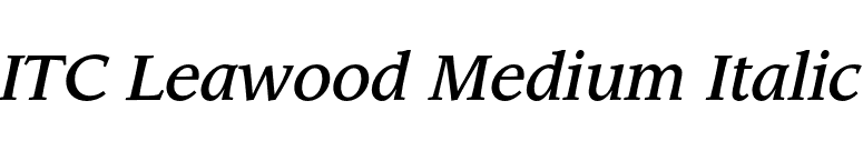 ITC Leawood Medium Italic font preview