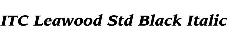 ITC Leawood Std Black Italic font preview