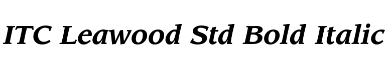 ITC Leawood Std Bold Italic font preview
