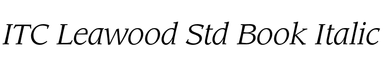 ITC Leawood Std Book Italic font preview