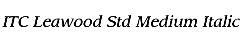 ITC Leawood Std Medium Italic font preview
