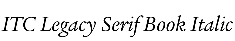 ITC Legacy Serif Book Italic font preview