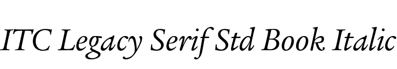 ITC Legacy Serif Std Book Italic font preview